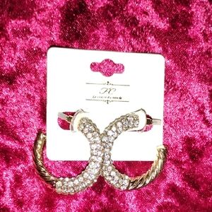 Gold and Silver Rhinestone Earrings